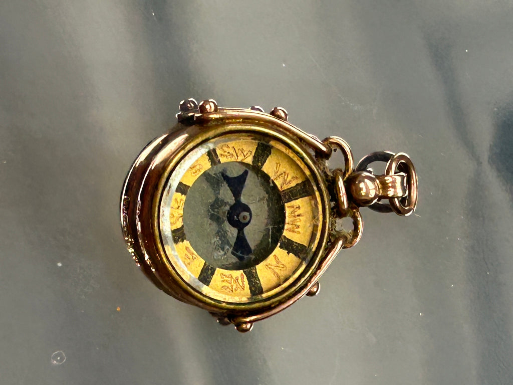 Antique 9ct Gold Compass Fob Pendant Hallmarked