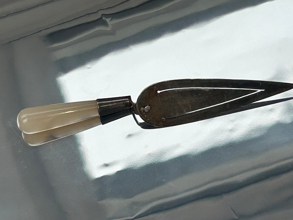Sterling Silver Trowel Bookmark, Mother Of Pearl Handle, Hallmarked