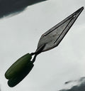 Sterling Silver Trowel Bookmark, Green Handle, Hallmarked